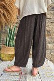 Kiti Paisley Damask 7/8 Barrel Leg Pant Coffee Bean